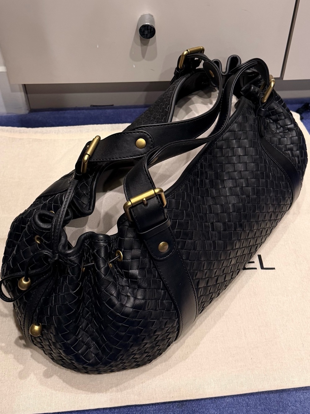 NWT. GERARD DAREL 24H Woven Leather Handbag - Picture 6 of 10
